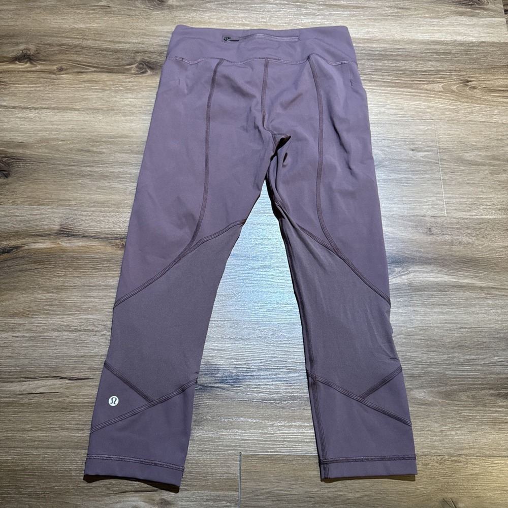 Lululemon Pace Rival Crop‎ 22" Pants Womens Size 6 Cherry Cola Capri Leggings - Picture 8 of 10